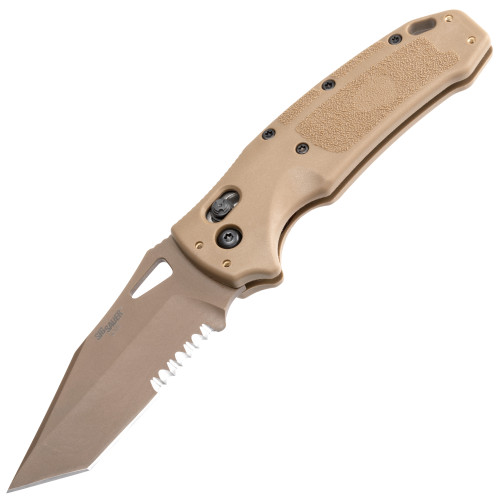 SIG Sauer by Hogue K320 M17 ABLE Lock Folding Knife 3.5" S30V Coyote Tan Tanto Blade, Coyote Tan Polymer Handles - 36363