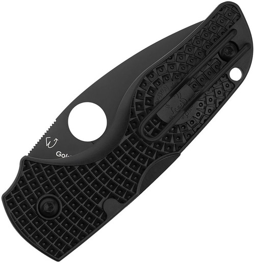 Spyderco Lil' Native Lightweight Lockback Folding Knife - 2.47" CTS-BD1N Black Serrated Blade, Black FRN Handles - C230SBBK Spyderco Lil' Native Lightweight Lockback Folding Knife - 2.47" CTS-BD1N Black Serrated Blade, Black FRN Handles - C230SBBK