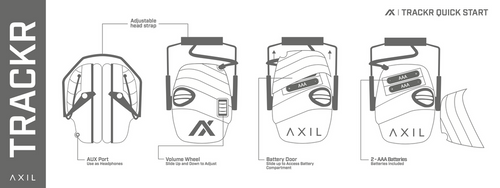 AXIL TRACKR Blu Bluetooth Tactical Earmuff - Black