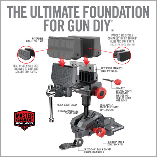Real Avid Master Gun Vise - Multi-Axis Bench-Mount Vise w/ Torq-Lok Real Avid Master Gun Vise - Multi-Axis Bench-Mount Vise w/ Torq-Lok