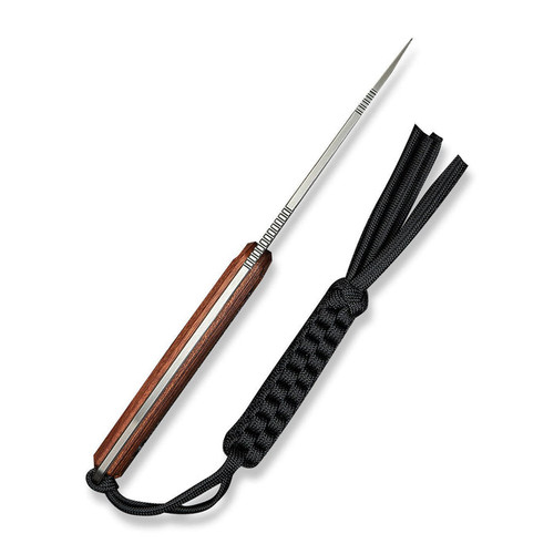 CIVIVI Knives Timberbark Fixed Blade Knife - 3.2" 14C28N Satin Drop Point Blade, Guibourtia Wood Handles, Kydex Sheath - C23094-4