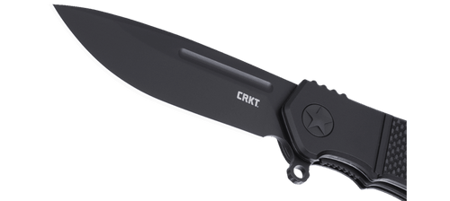 CRKT K245KKP Ken Onion Homefront Compact Flipper Knife - 2.89" S35VN Black DLC Drop Point Blade, Black G10 Handles with Black Aluminum Bolsters, Liner Lock