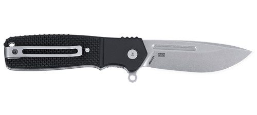 CRKT K246KXP Ken Onion Homefront Compact Flipper Knife - 2.89" S35VN Stonewashed Drop Point Blade, Black G10 Handles with Black Aluminum Bolsters, Liner Lock
