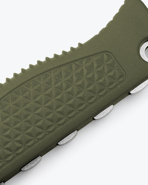Benchmade Hunt Steep Country Fixed Blade Knife - 3.54" CPM-S30V Stonewashed Drop Point Blade, Olive Green Santoprene Handles, Boltaron Sheath - 15006-01