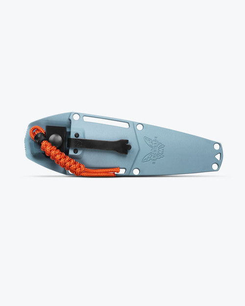 Benchmade Water Intersect Pocket Fixed Blade Knife 2.68" CPM-MagnaCut Stonewashed Drop Point Blade, Depth Blue Santoprene Handle, Sonar Gray Injection Molded Sheath - 18050 Benchmade Water Intersect Pocket Fixed Blade Knife 2.68" CPM-MagnaCut Stonewashed Drop Point Blade, Depth Blue Santoprene Handle, Sonar Gray Injection Molded Sheath - 18050