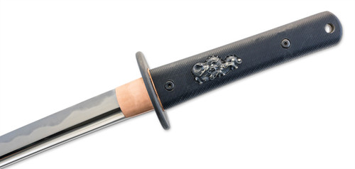 Dragon King Modern Wakizashi with Bohi - 20" 1566 Steel Blade, Black G10 Handle, Textured Black Saya