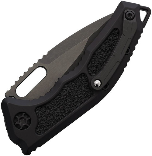 Heretic Knives Medusa AUTO Folding Knife - 3.0" CPM-MagnaCut Black DLC Tanto Blade, Black Aluminum Handles with Traction Inlays - H0116AT