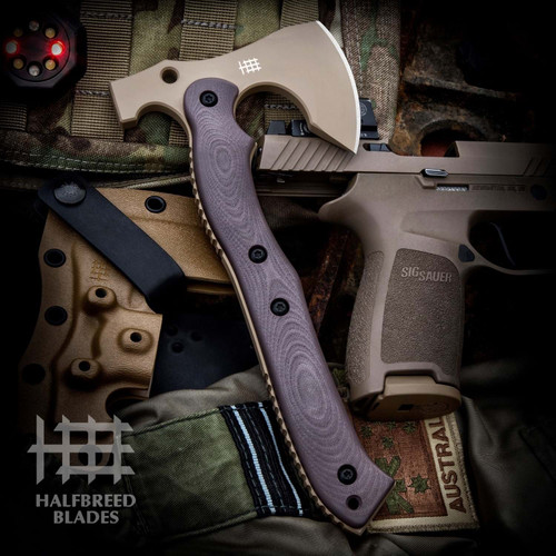 Halfbreed Blades CRA-01 Compact Rescue Axe - Dark Earth with Black G10 Handles
