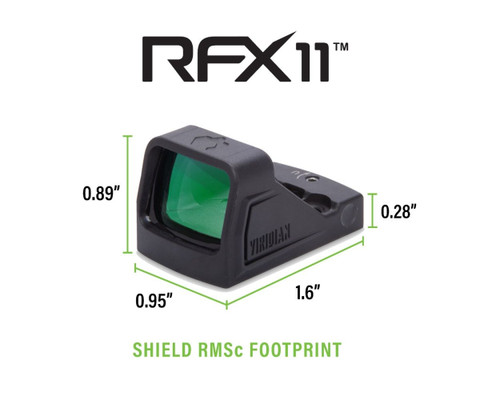 Viridian RFX 11 Green Dot Reflex Sight - Shield RMSc Footprint, 3 MOA Green Dot, FDE Viridian RFX 11 Green Dot Reflex Sight - Shield RMSc Footprint, 3 MOA Green Dot, FDE