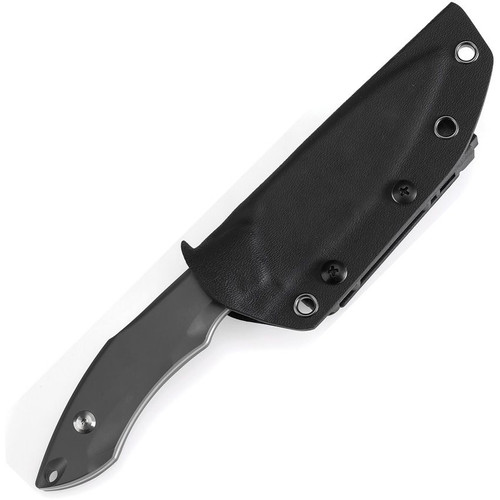 Kansept Knives Luccio Fixed Blade Knife - 3.81" CPM-S35VN Satin Harpoon Point Blade, Gray Anodized Titanium Handles, Kydex Sheath - G007A7