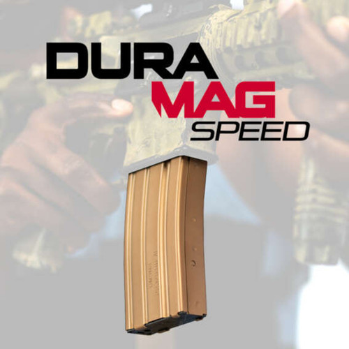 DURAMAG DuraMag Speed 223 Remington/556NATO Bronze Magazine - 30 Rounds, Fits AR15, Black AGF Anti-tilt Follower, Aluminum, Bronze DURAMAG DuraMag Speed 223 Remington/556NATO Bronze Magazine - 30 Rounds, Fits AR15, Black AGF Anti-tilt Follower, Aluminum, Bronze