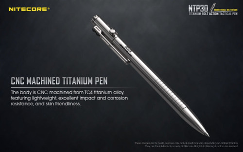 Nitecore NTP30 Titanium Bidirectional Bolt Action Tactical Pen Nitecore NTP30 Titanium Bidirectional Bolt Action Tactical Pen