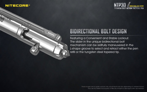 Nitecore NTP30 Titanium Bidirectional Bolt Action Tactical Pen Nitecore NTP30 Titanium Bidirectional Bolt Action Tactical Pen