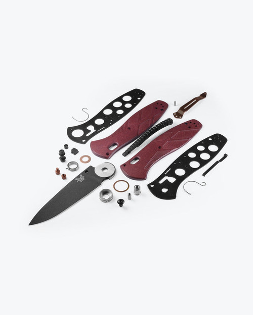 Benchmade 581BK-04 Barrage AXIS Assisted Folding Knife - 3.6" S30V Black Drop Point Blade, Redstone Richlite Handles Benchmade 581BK-04 Barrage AXIS Assisted Folding Knife - 3.6" S30V Black Drop Point Blade, Redstone Richlite Handles