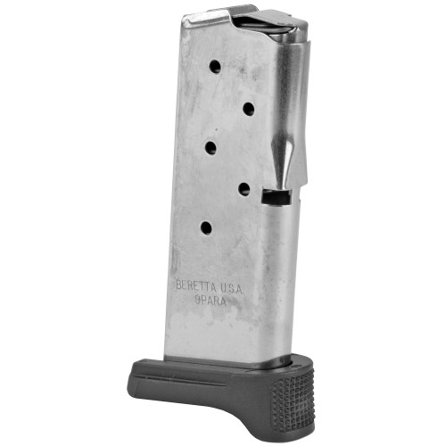 Beretta APX Carry 6 Round 9MM Pistol Magazine with Pinky Extension - Black Basepad