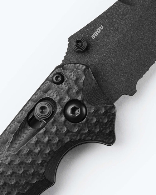 Benchmade 865SBK Mini Bedlam AXIS Folding Knife - 3.45" S90V Graphite Black Cerakote Scimitar Combo Blade, Black G10 Benchmade 865SBK Mini Bedlam AXIS Folding Knife - 3.45" S90V Graphite Black Cerakote Scimitar Combo Blade, Black G10