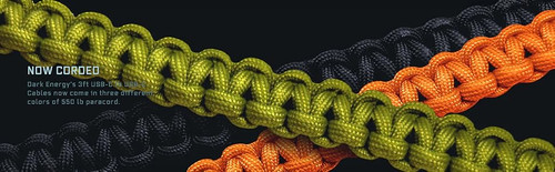 Dark Energy Lightning to USB-C Charging Cable - Black