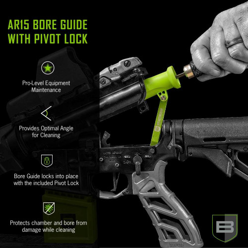 Breakthrough Clean Technologies Bore Guide with Pivot Lock For AR15 - Secures Action Open for Cleaning