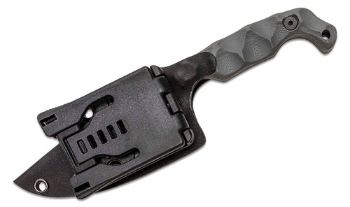 Stroup Knives BRAVO 5 Fixed Blade Knife - 3.5" 1095HC Clip Point Blade, Black G10 Handle, Kydex Sheath