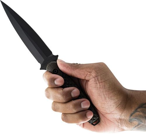 Toor Knives Allied Specter Fixed Blade Dagger - 4.75" CPM-M4 Steel Dagger Blade, Green Linen Micarta Handles, Kydex Sheath