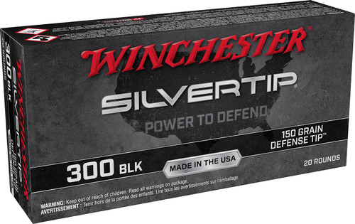 Winchester Ammo W300ST Silvertip 300 Blackout 150 gr Defense Tip 20 Bx