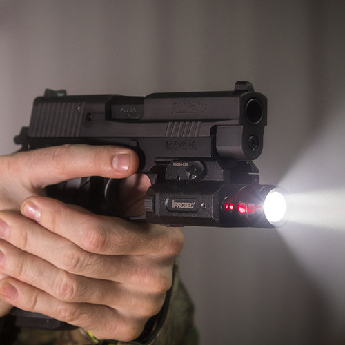iProTec RM230-LSR Weapon Light - 46 Lumens Low-230 Lumens High White LED Light, 5mW 650 nm Wavelength Red Laser Black for Long Guns, Pistols (Except Subcompacts) iProTec RM230-LSR Weapon Light - 46 Lumens Low-230 Lumens High White LED Light, 5mW 650 nm Wavelength Red Laser Black for Long Guns, Pistols (Except Subcompacts)