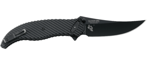 CRKT Clever Girl Folder - IKBS Flipper Knife 4.10" D2 Black Blade, Textured G10 Handles CRKT Clever Girl Folder - IKBS Flipper Knife 4.10" D2 Black Blade, Textured G10 Handles