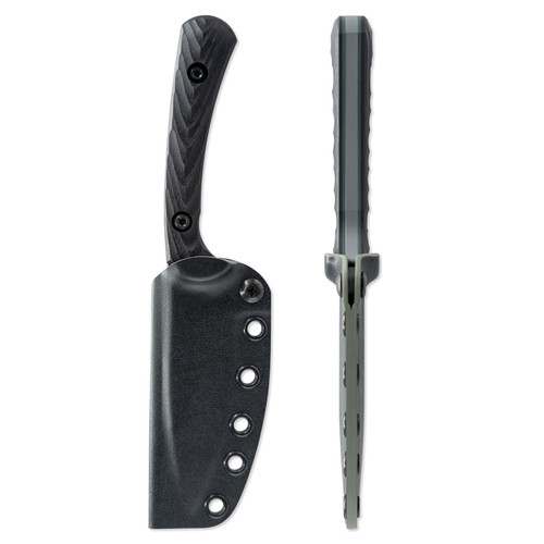 Toor Knives Ravyth S EDC Fixed Blade - 3.6" CPM-M4 Phantom Gray Drop Point Blade, Black G10 Handles