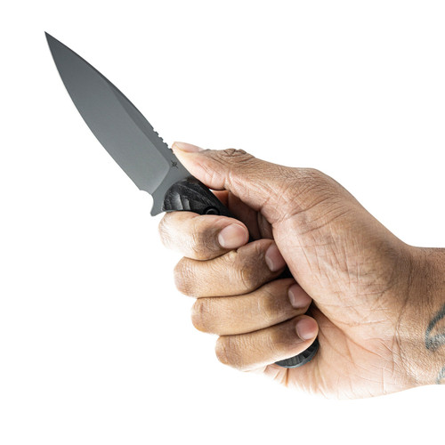 Toor Knives Ravyth S EDC Fixed Blade - 3.6" CPM-M4 Phantom Gray Drop Point Blade, Black G10 Handles