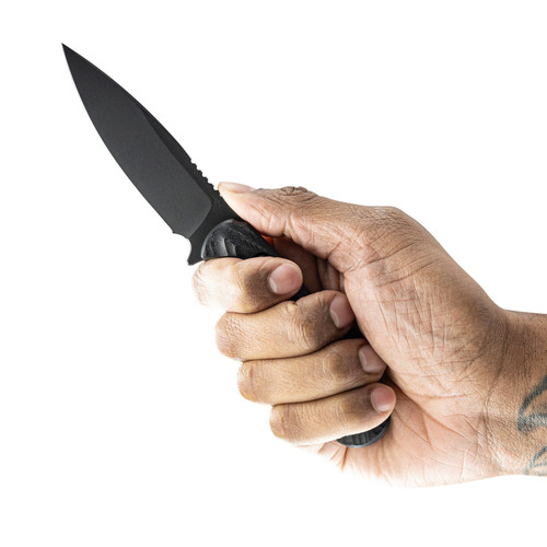 Toor Knives Ravyth S EDC Fixed Blade - 3.6" CPM-M4 SOCOM Black Drop Point Blade, Black G10 Handles Toor Knives Ravyth S EDC Fixed Blade - 3.6" CPM-M4 SOCOM Black Drop Point Blade, Black G10 Handles