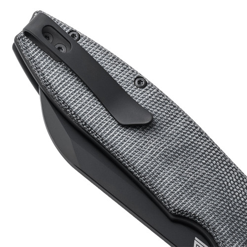 Sig Sauer / Eikonic KARAK Folding Knife - 3.25" Black DLC Nitro-V Wharncliffe Blade, Salt and Pepper Micarta Handles Sig Sauer / Eikonic KARAK Folding Knife - 3.25" Black DLC Nitro-V Wharncliffe Blade, Salt and Pepper Micarta Handles