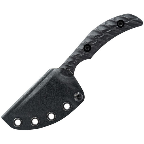 Toor Knives Shifter S Fixed Blade Knife - 2.75" CPM-M4 Phantom Gray KG Gunkote Trailing Point Blade, Milled Black G10 Handles, Black Kydex Sheath