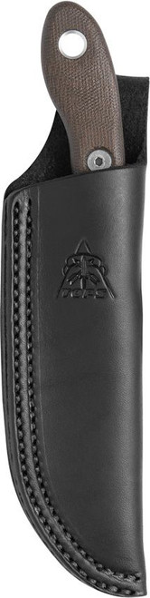 TOPS Knives Scandi Trekker Fixed Blade Knife - 3.625" 1095 Blade, Green Canvas Micarta Handles, Leather Sheath TOPS Knives Scandi Trekker Fixed Blade Knife - 3.625" 1095 Blade, Green Canvas Micarta Handles, Leather Sheath