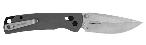Kershaw 1426 Sequence DuraLock KVT Folding Knife - 3.32" Stonewashed Drop Point Blade, Gray Glass-Reinforced Nylon Handles, Reversible Clip