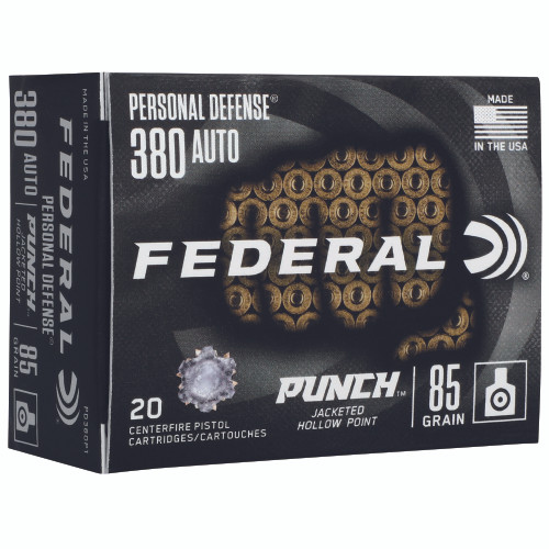 Federal Premium Punch 380 ACP 85Gr Jacketed Hollow Point - 20 Round Box Federal Premium Punch 380 ACP 85Gr Jacketed Hollow Point - 20 Round Box