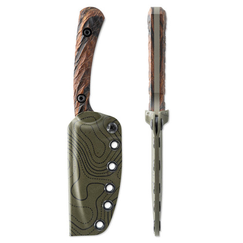 Toor Knives Vietnam '65 Collection Ravyth S EDC Fixed Blade - 3.6" CPM-M4 OD Green Drop Point Blade, G10 Handles, TOPO Kydex Sheath