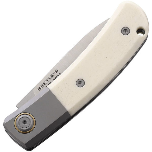 Maxace Knives  Beetle-S Slip Joint Knife White Smooth Bone (3.25" Satin)