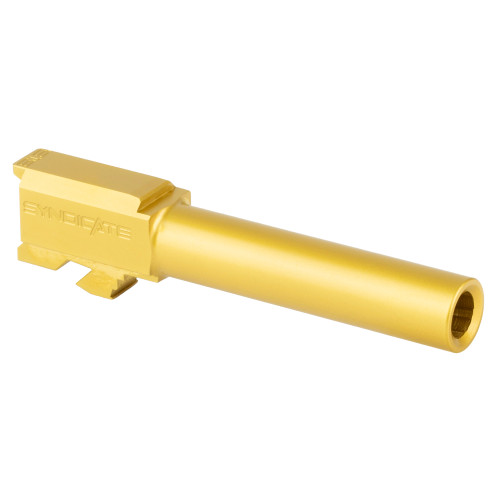 Agency Arms Glock 19 Syndicate Line 9mm Match Grade Barrel – GEN 1-4 Compatible, Gold TiN Finish