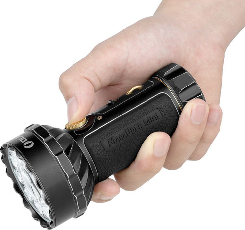 Olight Marauder Mini Variable-Output Rechargeable LED Floodlight - 7,000 Max Lumens, Distressed Black with Gold Accents