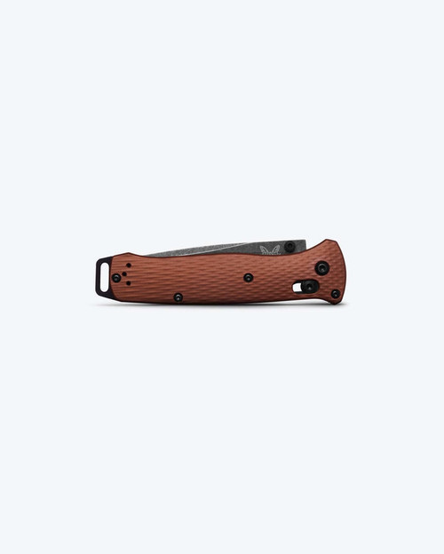 Benchmade Bailout AXIS Folding Knife - 3.38" CPM-MagnaCut Black Battlewash Tanto Combo Blade, Burnt Copper Aluminum Handles - 537SBK-07
