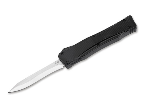 Boker Plus Falcon 2.0 D2 OTF - 3.35" D2 Blade, Black Aluminum Handles