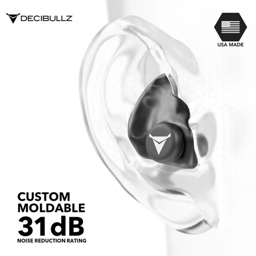 Decibullz Custom Molded Earplugs 31dB NRR - Black