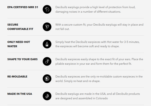 Decibullz Custom Molded Earplugs 31dB NRR - Pink