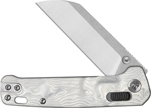 QSP Knives Penguin Glyde Lock Folding Knife - 3.06" 14C28N Two-Tone Sheepsfoot Blade, Aluminum Foil G10 Handles - QS130GL-G1