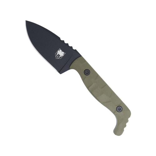 Cobratec Kingpin Small Fixed Blade - 3.25" D2 Drop Point Blade, OD Green G10 Scales, Kydex Sheath
