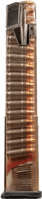 ETS 30 Round Omega Mag for Smith and Wesson M&P9 - Hardened Steel Feedlips, Clear Polymer