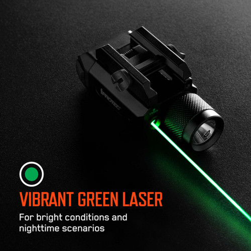 iProTec RM600LSG Rail Mount Light + Green Laser - Black Finish