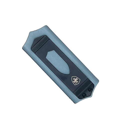 Templar Knife Sentinel Side Slider OTF Money Clip - 1.88" D2 Tanto Blade, Gun Metal Blue Handle