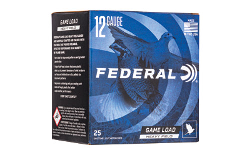 Federal Game Load Heavy Field 12 Gauge 2.75" #6 1 1/8 oz - Lead, 25 Round Box