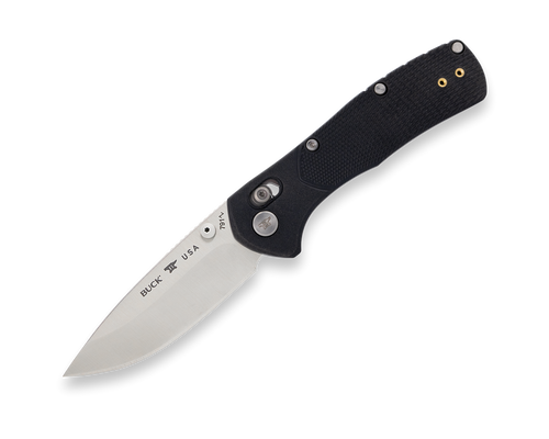 Buck 0791BKS1 Range Pro Crossbar Lock Folding Knife 3.375" 154CM Satin Drop Point Blade, Black GFN Handles - 13918